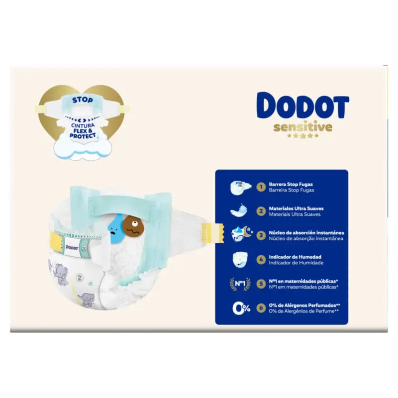Dodot Sensitive Size 2, Nappies, 4Kg-8Kg , 174 pcs