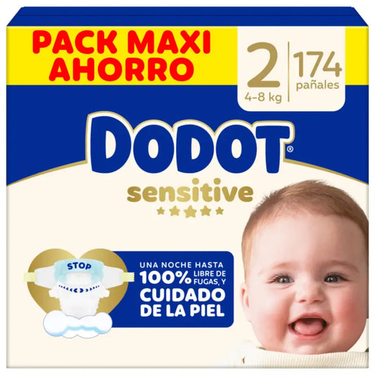 Dodot Sensitive Size 2, Nappies, 4Kg-8Kg , 174 pcs