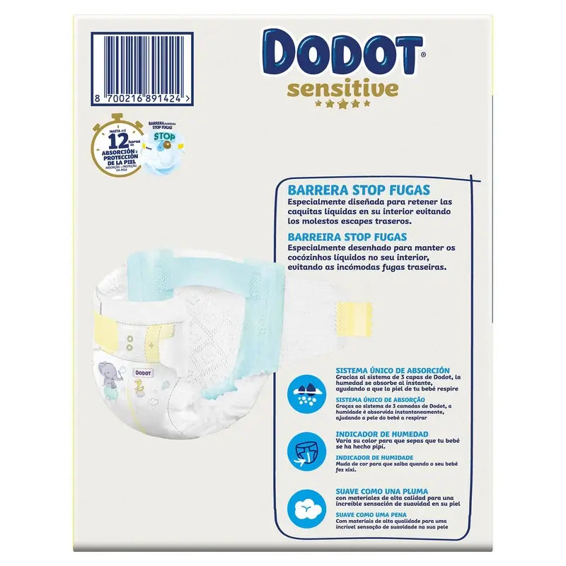 Dodot Sensitive Size 3, Nappies, 6Kg-10Kg , 148 pcs
