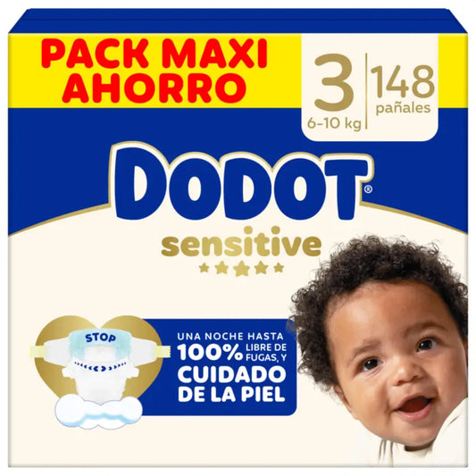 Dodot Sensitive Size 3, Nappies, 6Kg-10Kg , 148 pcs