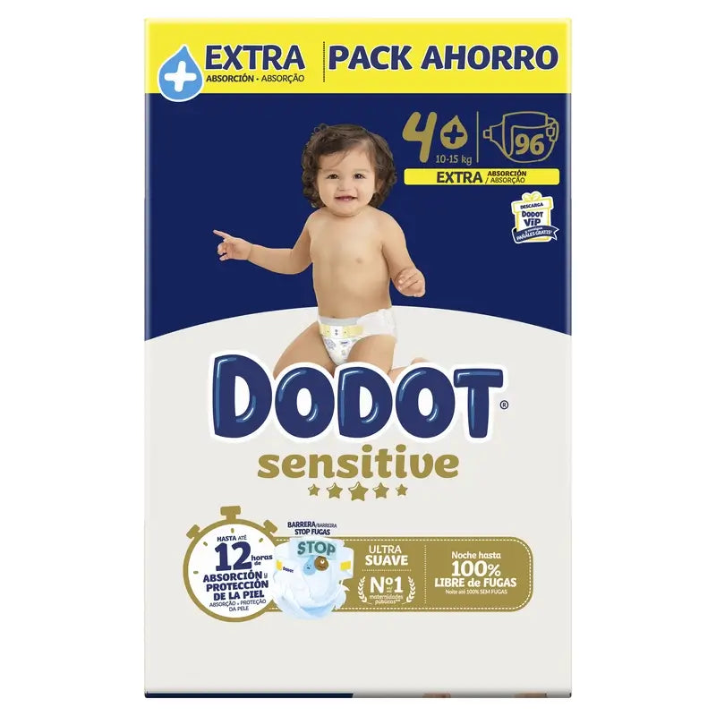 Dodot Sensitive Extra-Box Size 4+, 96 Nappies