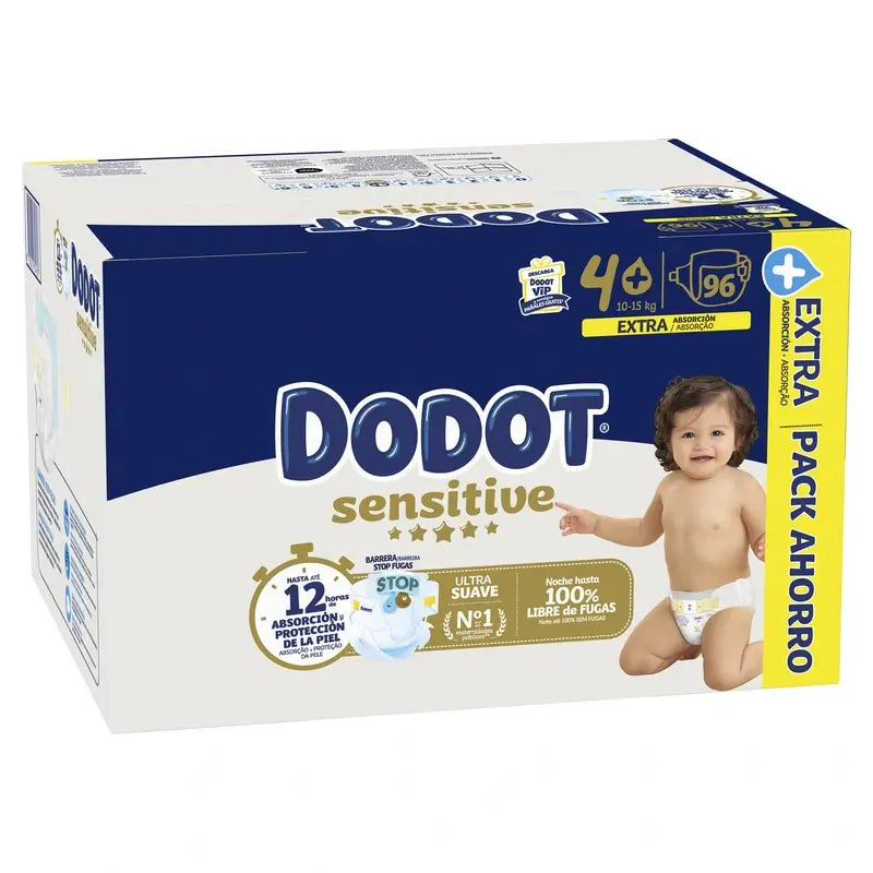 Dodot Sensitive Extra-Box Size 4+, 96 Nappies