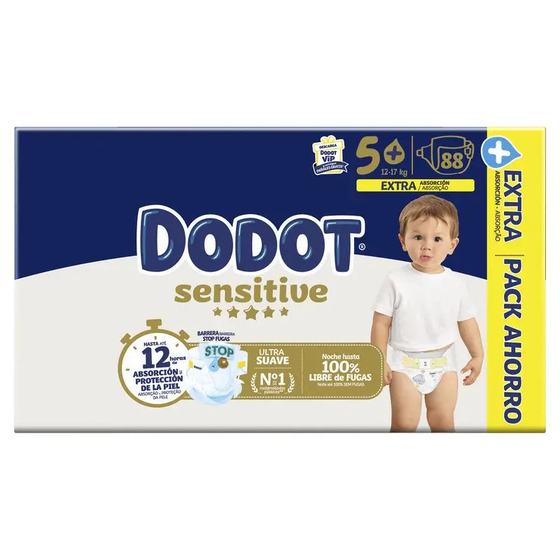 Dodot Sensitive Extra-Box Size 5+, 88 Nappies