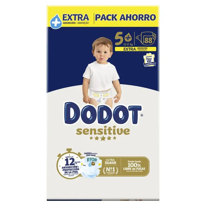 Dodot Sensitive Extra-Box Size 5+, 88 Nappies