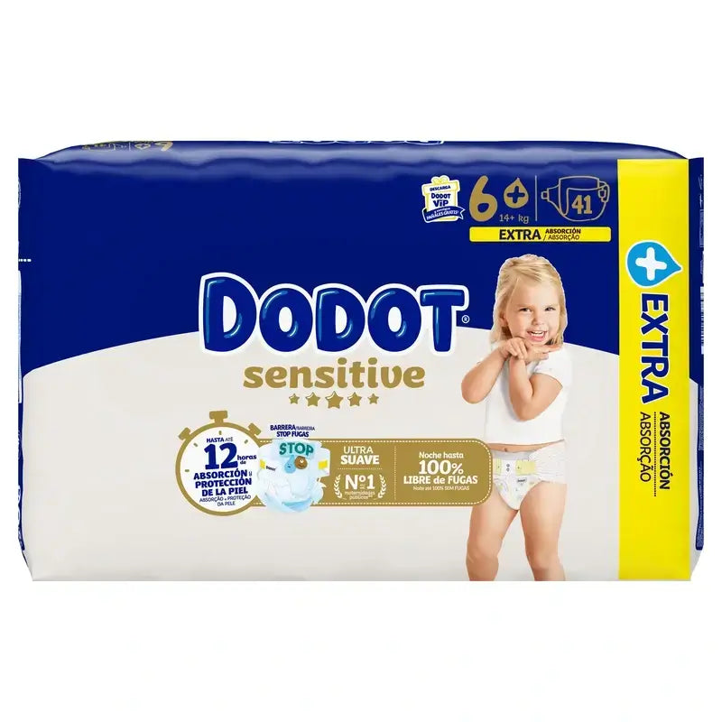 Dodot Sensitive Size 6, 82 Nappies + Dodot Pure Aqua 288 Wipes