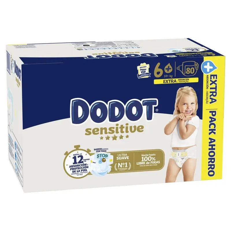 Dodot Sensitive Extra-Box Size 6+, 80 Nappies