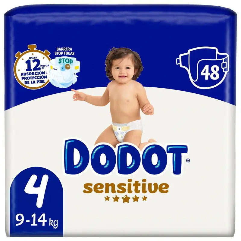 Dodot Sensitive Nappy Size 4 (9-14 Kg), 48 Pcs.