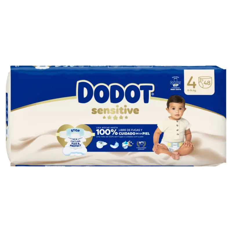 Dodot Sensitive Size 4 (9-14 Kg), 48 Nappies
