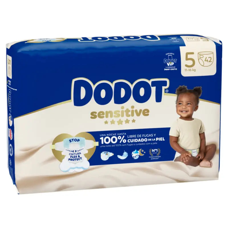 Dodot Sensitive Size 5 (12-16 Kg), 42 Nappies