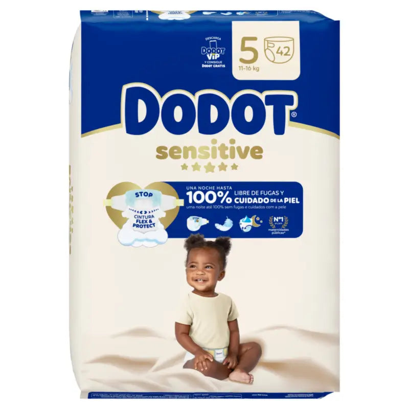 Dodot Sensitive Size 5 (12-16 Kg), 42 Nappies