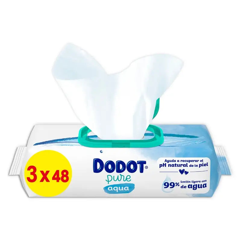 Dodot Dodot Aqua Plastic Free Wipes 3x48, 144 pcs.