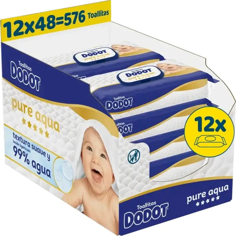 Dodot Pure Aqua Wipes, 12x48, 576 pcs.