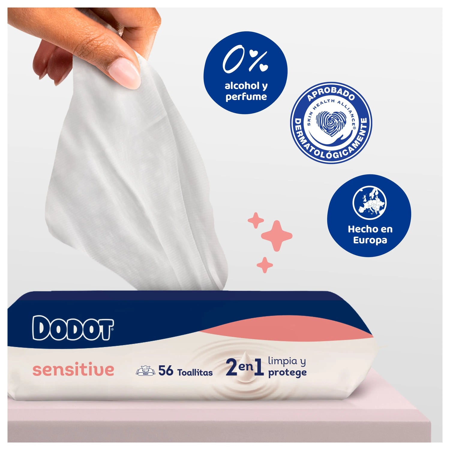 Dodot Sensitive Wipes, 4x56, 224 pieces (20% FREE)