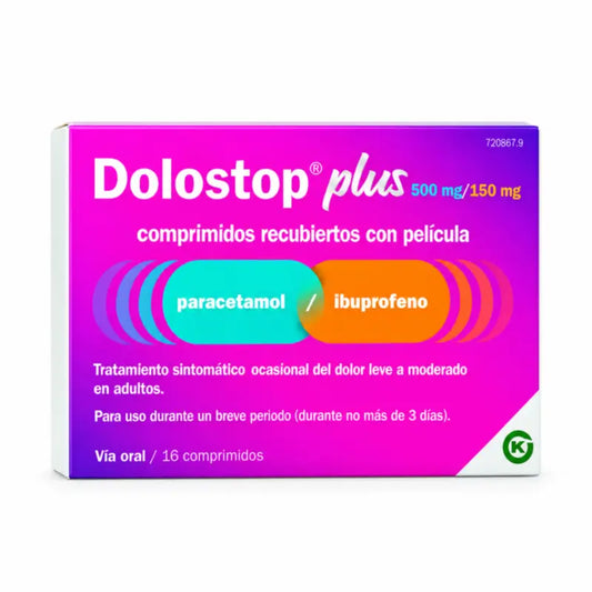 Dolostop Plus 500 mg/150 mg, 16 Tablets