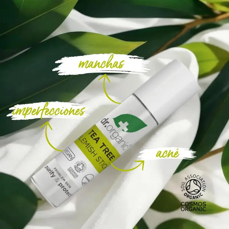 Dr.Organic Tea Tree Stick For Pimples And Imperfections Acneic Or Oily Skin, 8 g