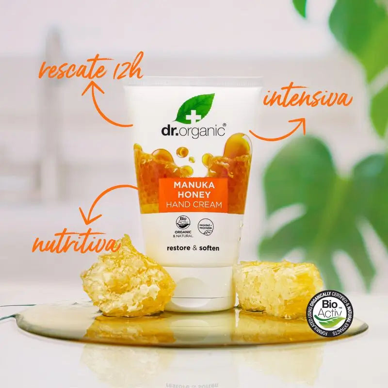 Dr.Organic Manuka Honey Hand & Nail Cream Dry & Sensitive Skin, 125 ml