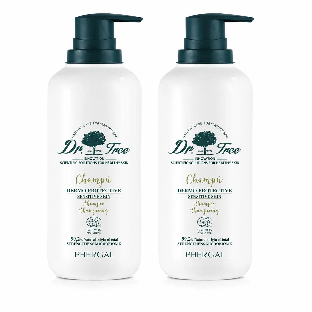 Dr. Tree Natural Dermo-Protective Shampoo for Sensitive Scalp 400ml, pack 2