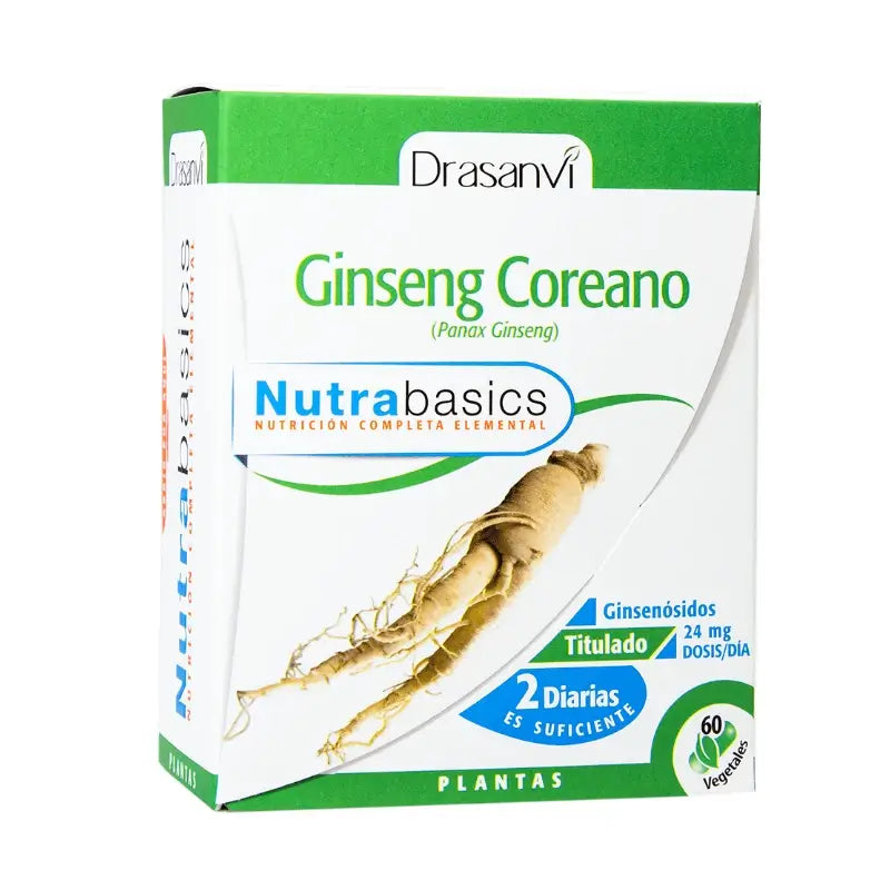 Drasanvi Korean Ginseng 60 Capsules Nutrabasicos Drasanvi Bottle