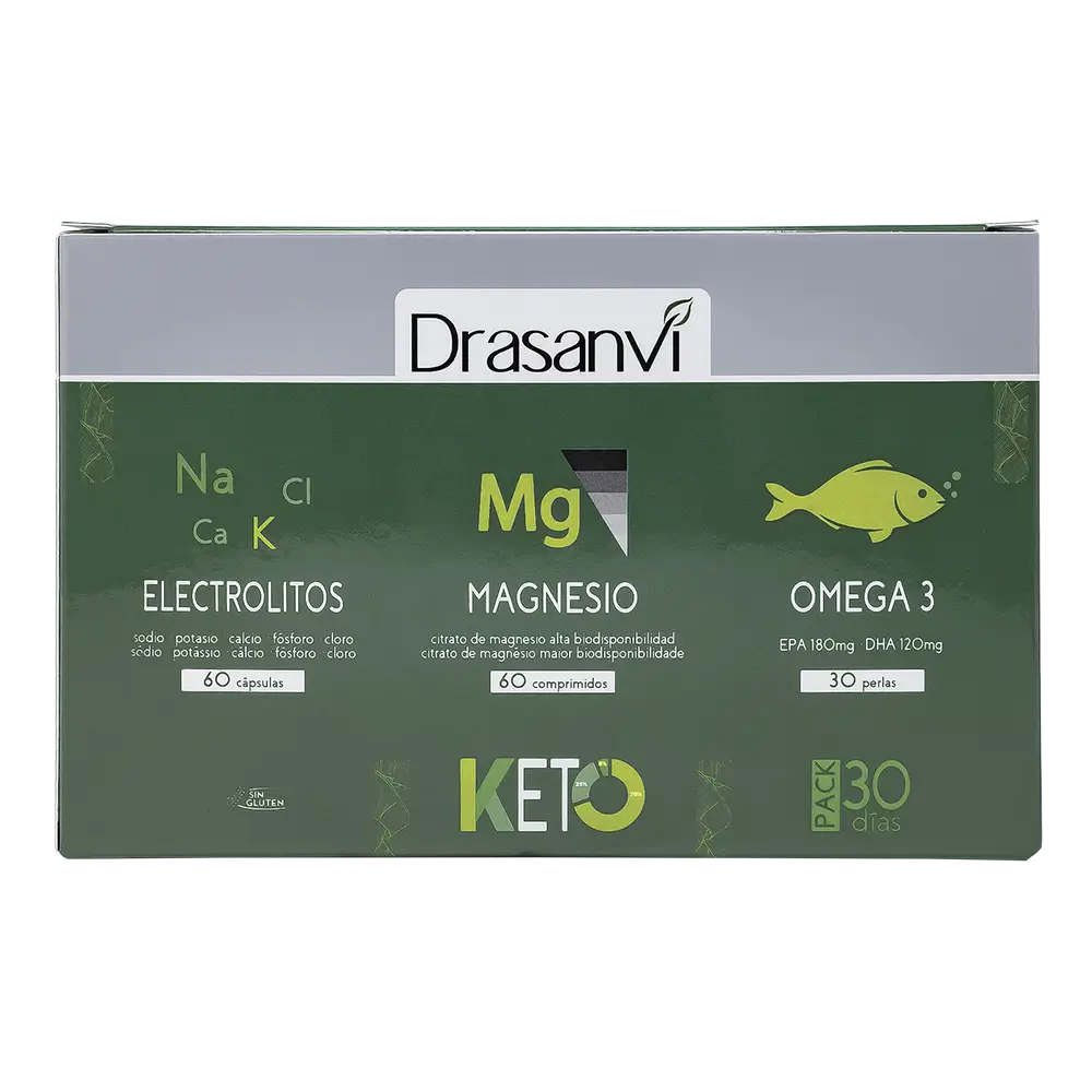 Drasanvi Keto Pack Electrolytes 60 Capsules + Magnesium 60 tablets + Omega 3 , 30 pearls