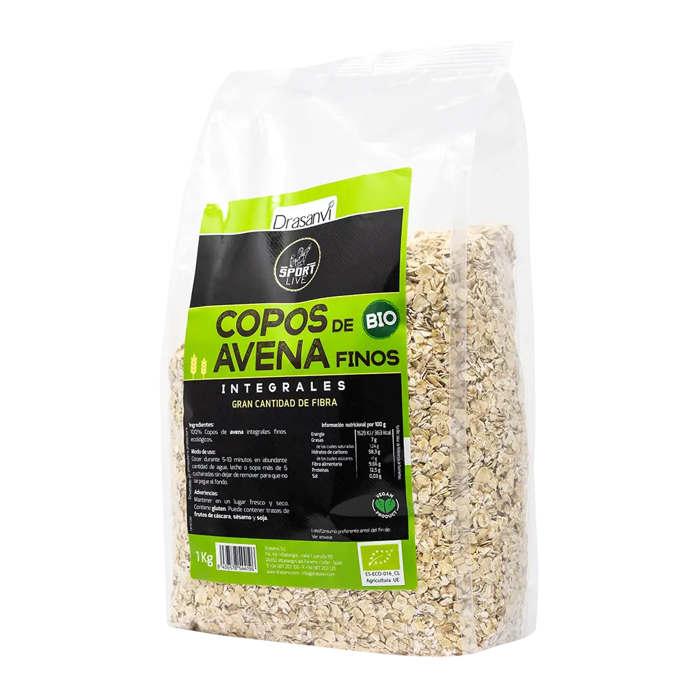 Drasanvi Sport Live Fine Oat Flakes Wholemeal Organic , 1 kg