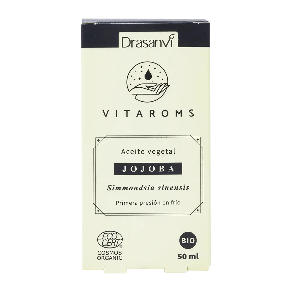 Drasanvi Vitaroms Jojoba Vegetable Oil Bio (First Cold Pressure) Ecocert , 50 ml