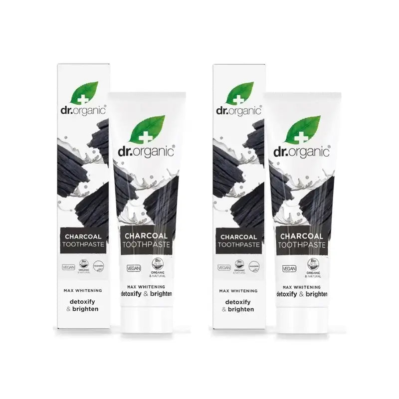 Dr.Organic Activated Carbon Activated Toothpaste Whitening Toothpaste, 2X100 Ml