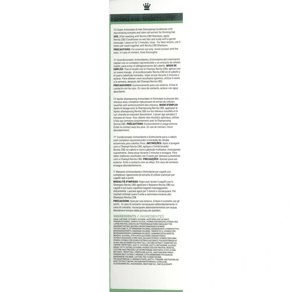 Ds Laboratories Revita Cbd Antioxidant & Stimulating Anti-Hair Loss Conditioner, 205ml