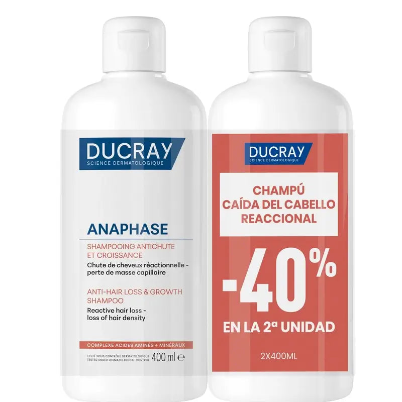 Ducray Anaphase Reactive Anti-Hair Loss and Growth Shampoo Duo Pack 2x400ml