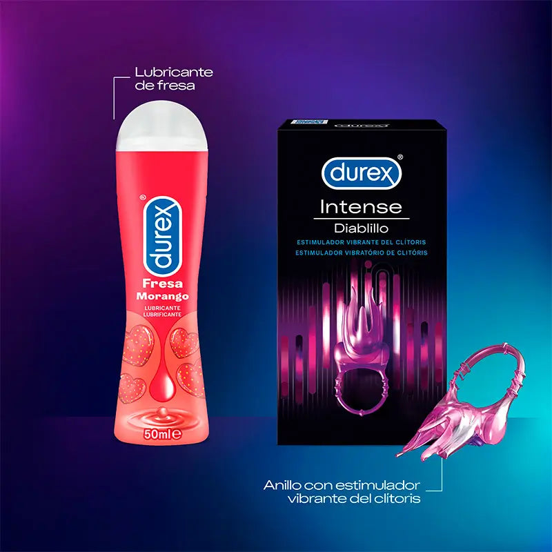 Durex Pack Strawberry Flavour Lubricant + Intense Orgasmic Vibrating Ring
