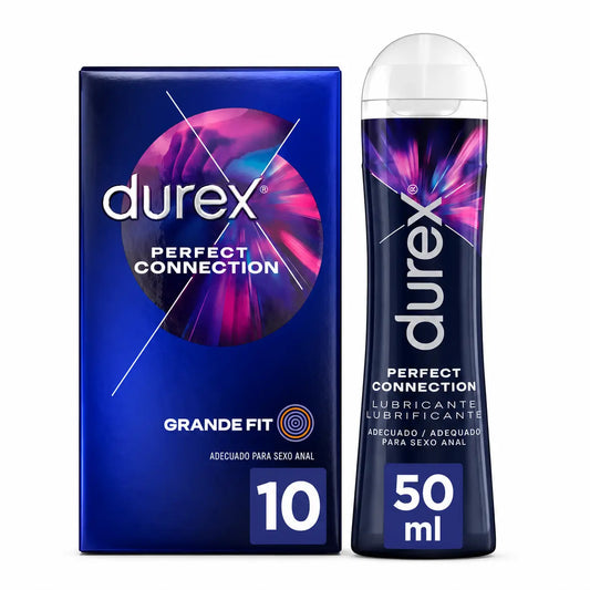 Durex Perfect Connection Pack: 10 Condoms + 50 ml Lubricant