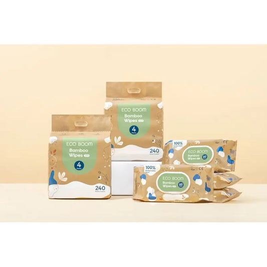Eco Boom Bamboo Moist Wipes Pack, 240 pcs.