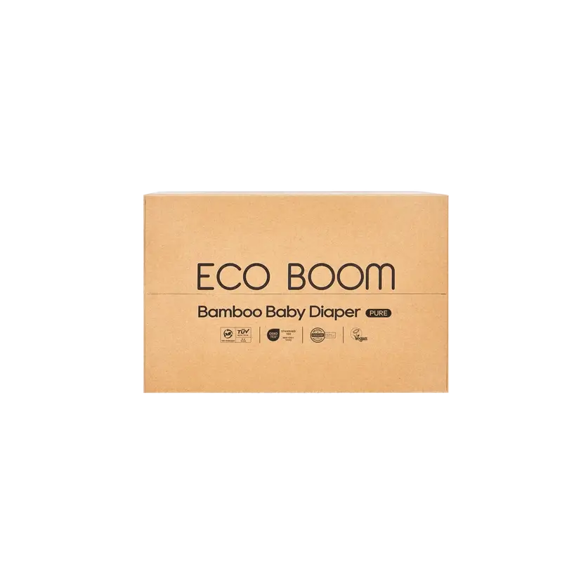ECO BOOM PURE 100% natural bamboo nappies - Size 0/NB (1-3 kg) - 80 pcs.