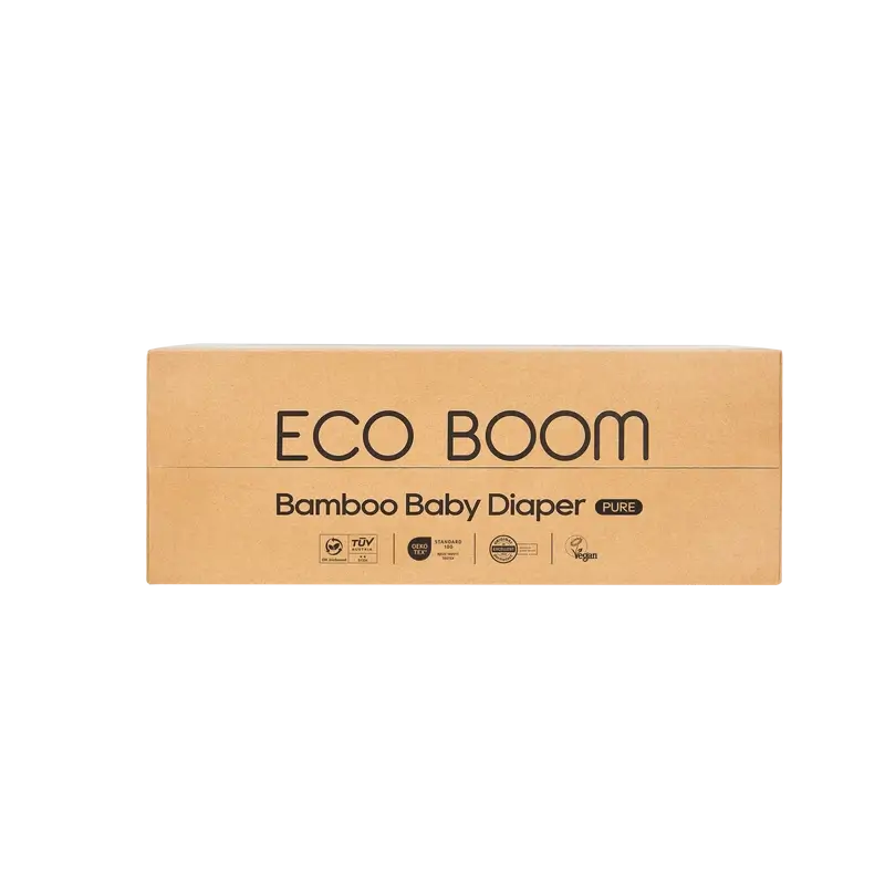 ECO BOOM PURE 100% natural bamboo nappies - Size 4/L (9-14 kg) - 60 pcs.