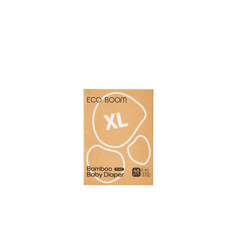 ECOBOOM PURE 100% natural bamboo nappies - Size 5/XL (12-17 kg) - 48 pcs.
