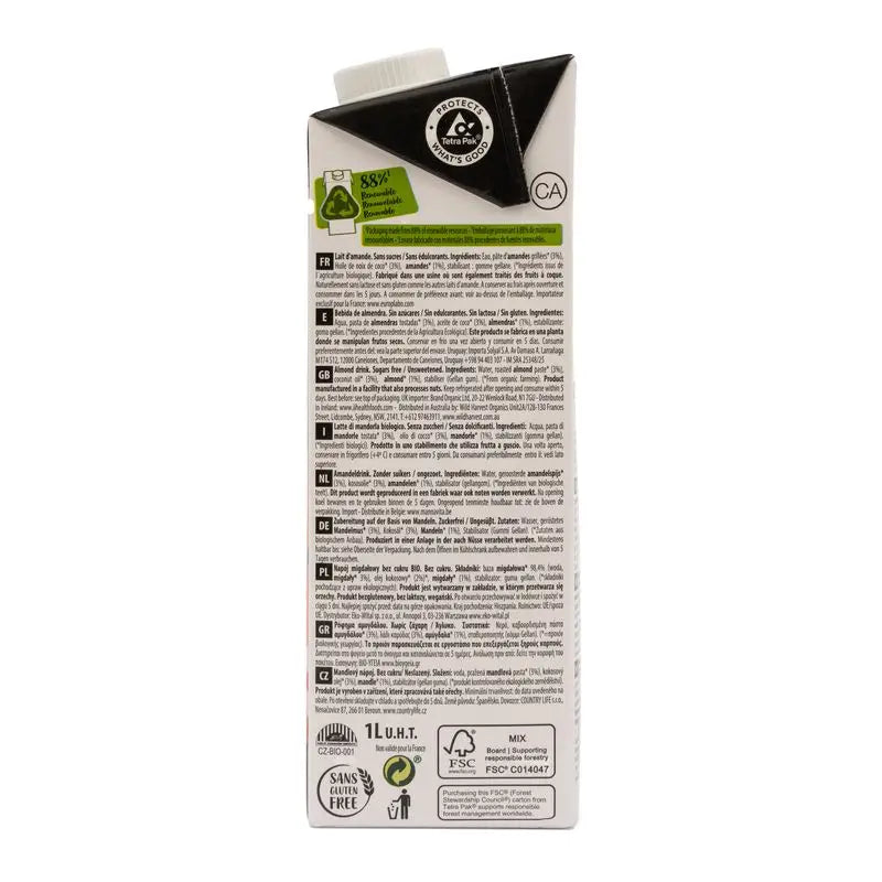 Ecomil Almond Nature Keto Bio, 1L x 6 pcs.