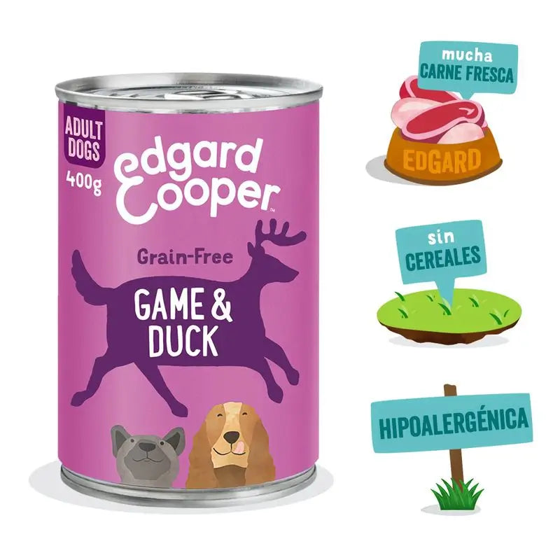 Edgard & Cooper Wet Dog Food 6x400g Game & Duck Animals