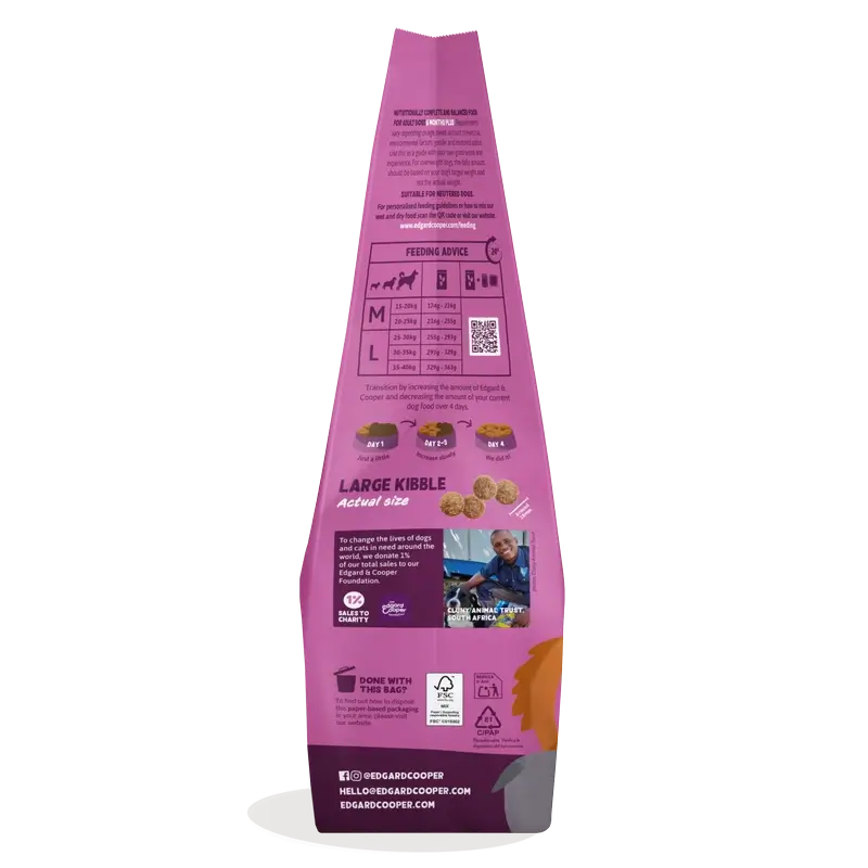 Edgard & Cooper Large Adult Dog Food With Fresh Venison & Duck , 12 kg