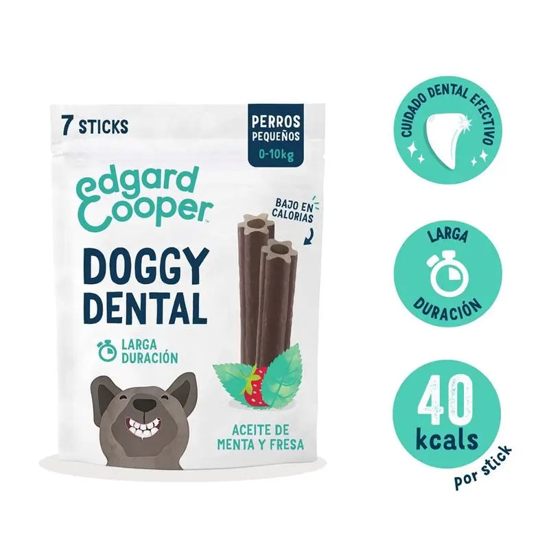Edgard & Cooper Adult Dogs Dental Snack 8x120g Strawberry & Mint Small
