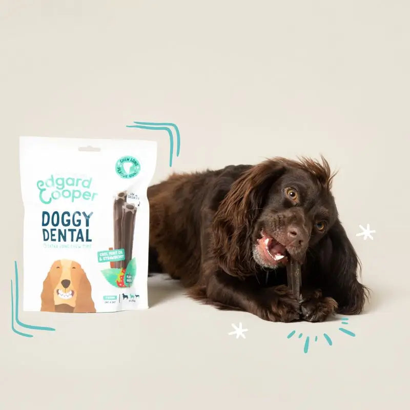 Edgard & Cooper Adult Dogs Dental Snack 8x175g Strawberry & Mint Medium