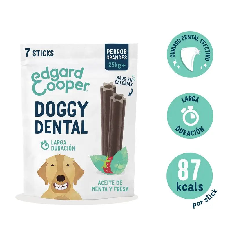 Edgard & Cooper Adult Dogs Dental Snack 8x255g Strawberry & Mint Large