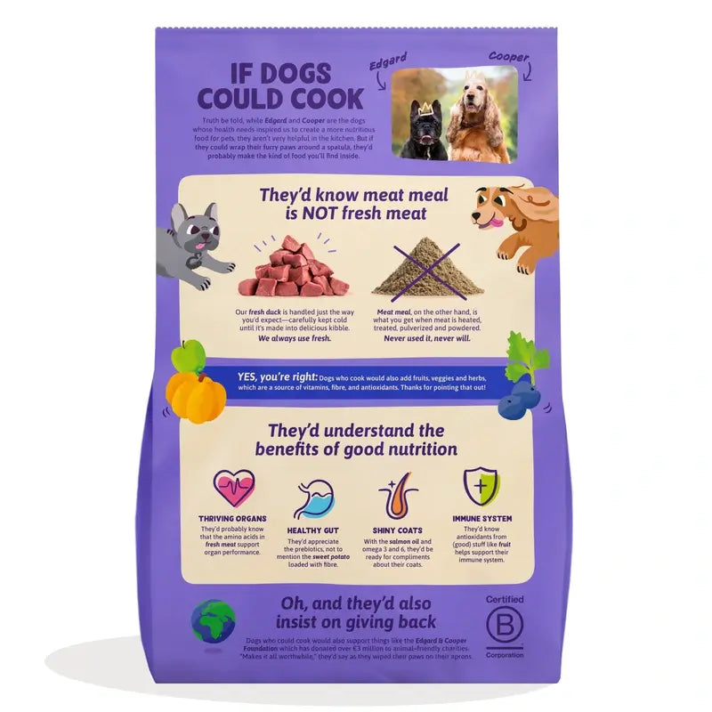 Edgard & Cooper Large Adult Dog Food With Fresh Duck , 12 kg