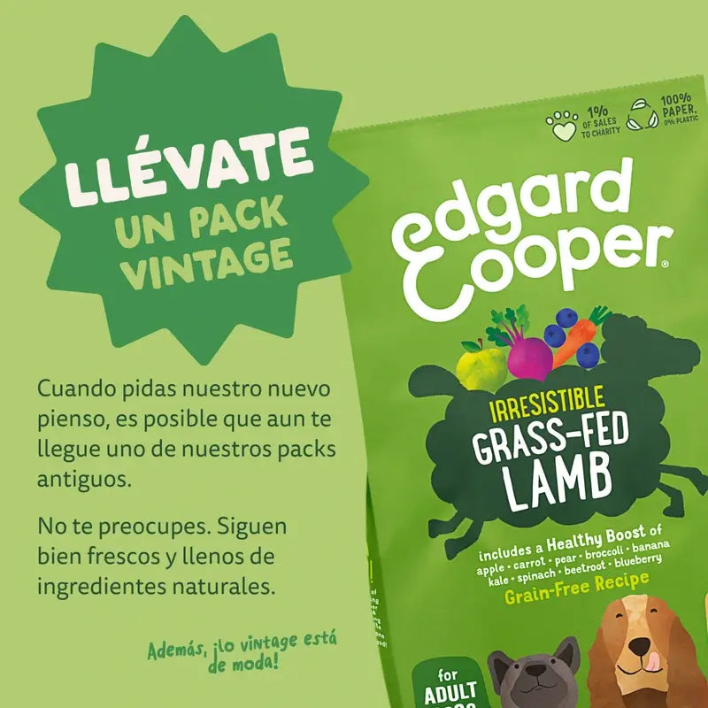 Edgard & Cooper Medium Adult Dog Food With Fresh Lamb , 1 kg