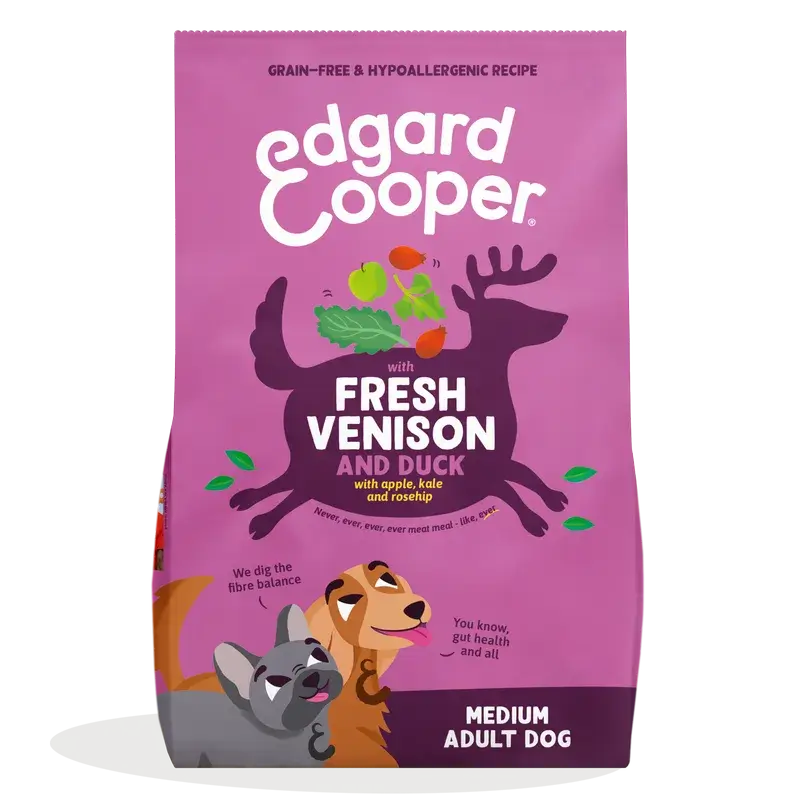Edgard & Cooper Medium Adult Dog Food With Fresh Venison & Duck, 7 kg
