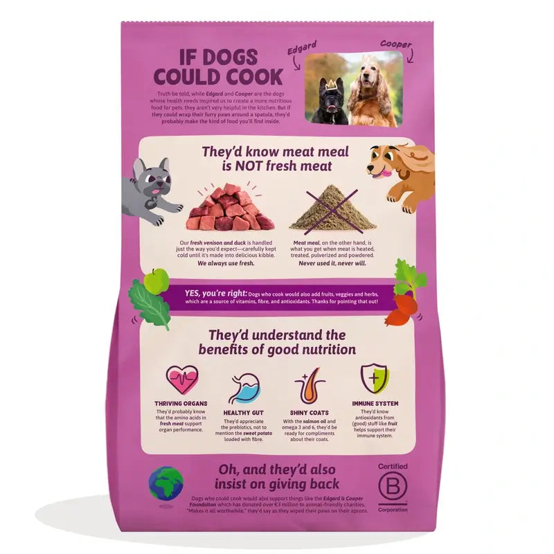 Edgard & Cooper Miniature Adult Dog Food With Fresh Venison & Duck , 3 kg
