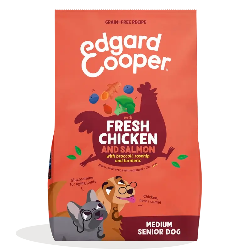 Edgard & Cooper Medium Senior Dog Food With Fresh Chicken & Salmon , 7 kg
