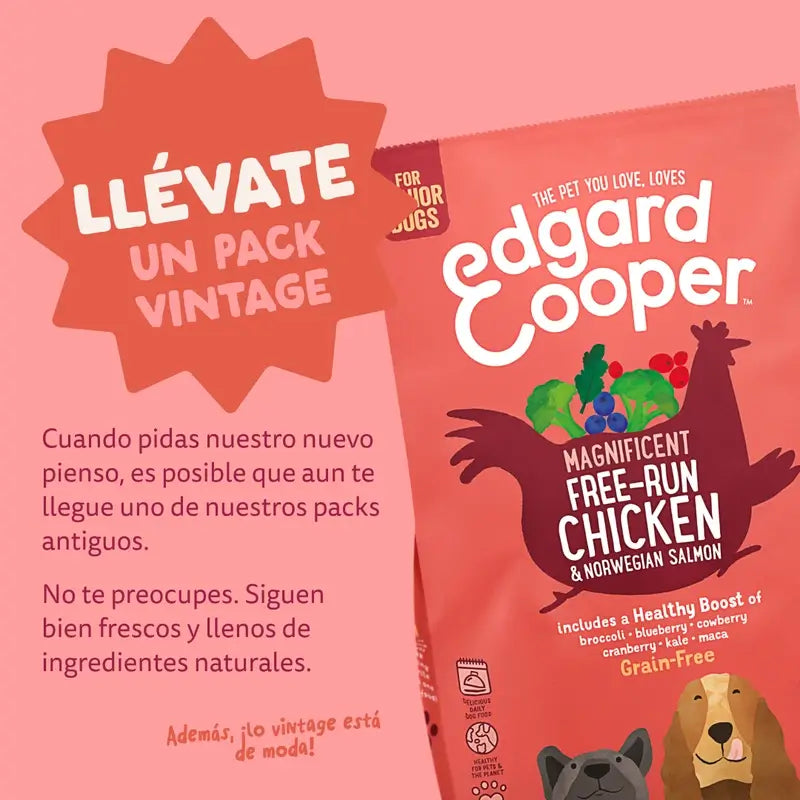 Edgard & Cooper Medium Senior Dog Food With Fresh Chicken & Salmon , 7 kg