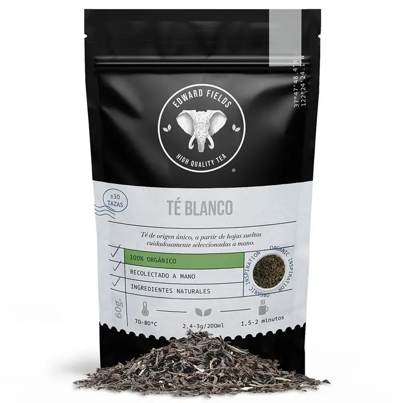 Edward Fields Tea Tea Organic White Tea Bulk 30 Cups , 60 grams