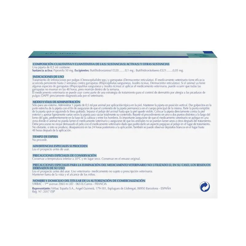 Effipro 50 Mg Spot-On Cats, 4 Pipettes