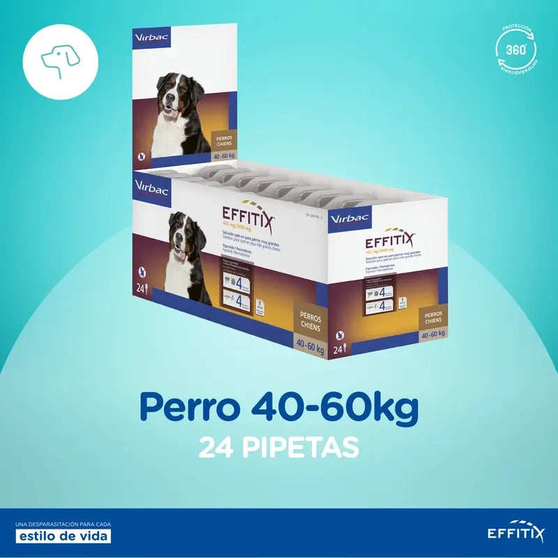 Effitix XL Antiparasitic Very Large Dogs +40 Kg, 24 Pipettes