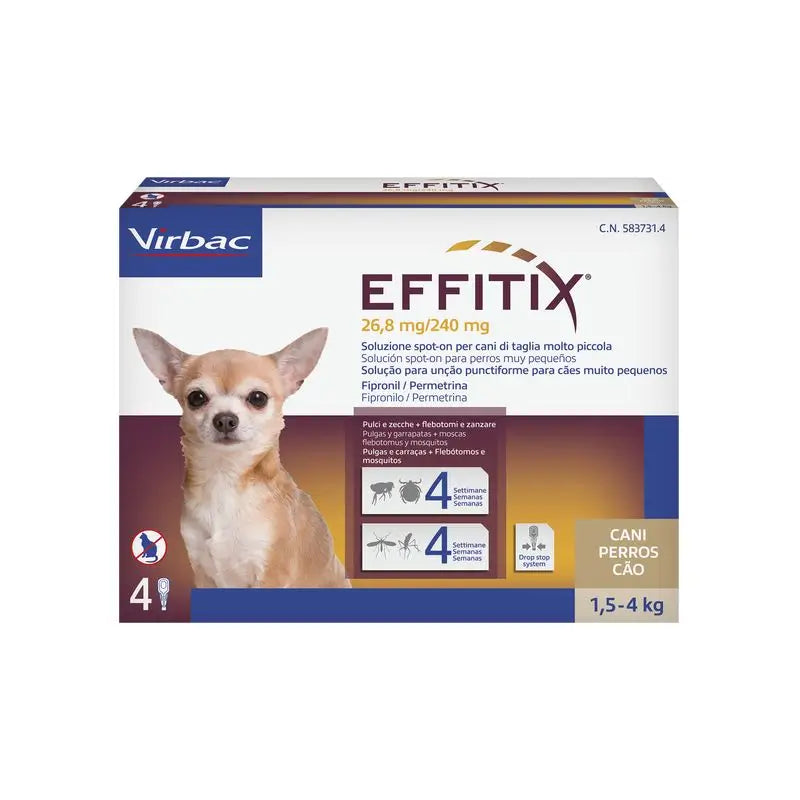 Effitix Xs Antiparasitic Very Small Dogs 1.5-4 Kg, 4 Pipettes